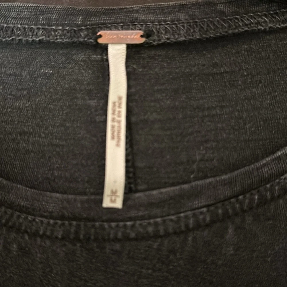 Free People Black Long Sleeve Top